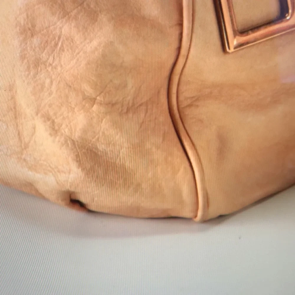 #0160 Chloe’ Mini Ethel Satchel in Tan Textured Leather and Attachable Strap - Picture 4 of 16